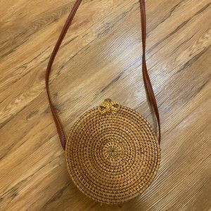 Red Dress Round Rattan Purse